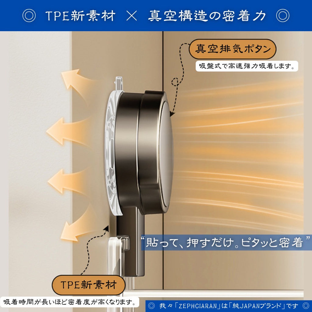 【くるっと整うスマート収納】Hookova – 回転式フックラックで省スペースに吊り下げ クルッと回して、使いたいものがサッと目の前に Hookova（フコーヴァ）は、360°回転する回転式フックを採用した多用途の吸盤収納。